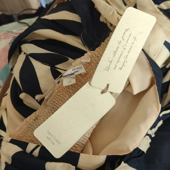 NWT Anthropologie Let Me Be Elegant One-Shoulder Black and Cream Maxi Dress - Picture 7 of 8